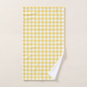 Yellow Gingham Kariert und Hahnentrittmuster Handt Badhandtuch Set (Handtuch)