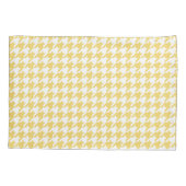 Yellow Gingham Kariert und Hahnentrittmuster Pillo Kissenbezug (Rückseite)