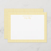 Yellow Gingham Karo Baby Flat Vielen Dank Dankeskarte (Vorne/Hinten)