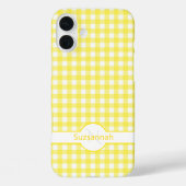 Yellow Gingham Karo Mit Monogramm Custom Case Mate (Rückseite)