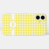 Yellow Gingham Karo Mit Monogramm Custom Case Mate (Rückseite (Horizontal))