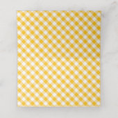 Yellow Gingham Karo Pattern Platzkarte (Innenseite Aufgefaltet)