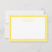Yellow Gingham Karo Personal Stationery Dankeskarte (Vorderseite)