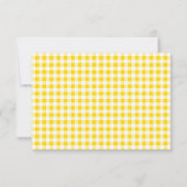 Yellow Gingham Karo Personal Stationery Dankeskarte (Rückseite)