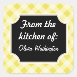 Yellow Gingham Kitchen Stickers