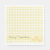 Yellow Gingham mit Bow Baby Showdusche Napkins Serviette (Vorderseite)