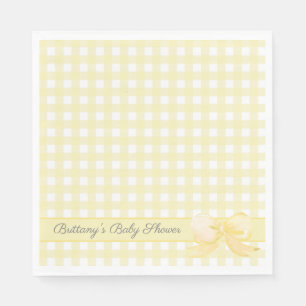 Yellow Gingham mit Bow Baby Showdusche Napkins Serviette