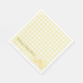 Yellow Gingham mit Bow Baby Showdusche Napkins Serviette (Ecke)