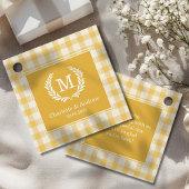 Yellow Gingham Monogram Wappen Custom Geschenkanhänger