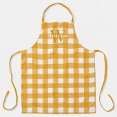 Yellow Gingham Name & Initial Schürze (Vorderseite)