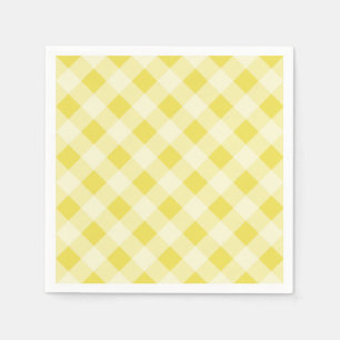 Yellow Gingham Napkins Serviette