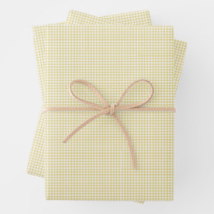 Yellow Gingham niedlicher Klassiker kariert Geschenkpapier Set