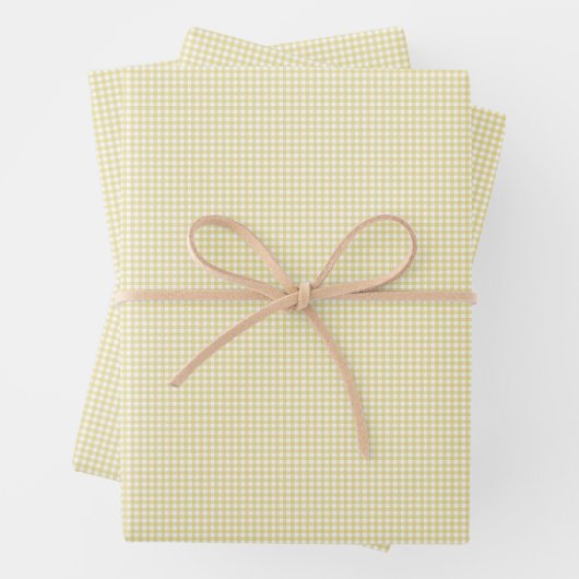 Yellow Gingham niedlicher Klassiker kariert Geschenkpapier Set (Beispiel)