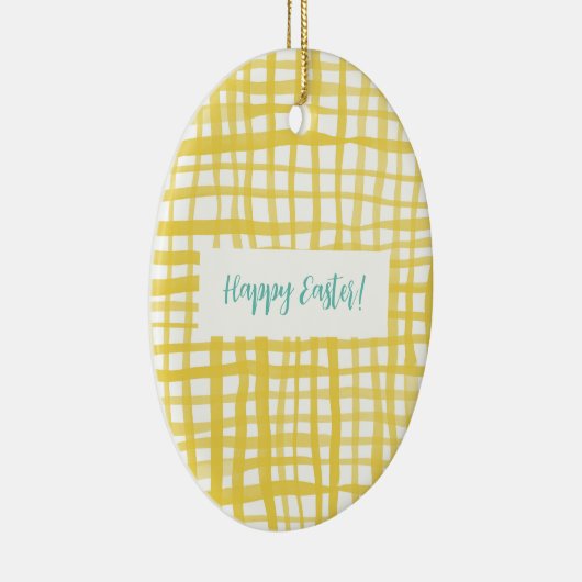 Yellow Gingham Oster Keramik Ornament (Rechts)