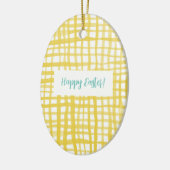 Yellow Gingham Oster Keramik Ornament (Links)