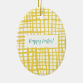 Yellow Gingham Oster Keramik Ornament (Hinten)