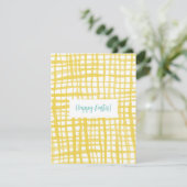 Yellow Gingham Osterkarte Feiertagskarte (Stehend Vorderseite)