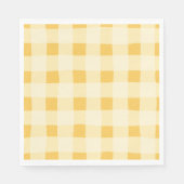 Yellow Gingham Paper Napkins Serviette (Vorderseite)
