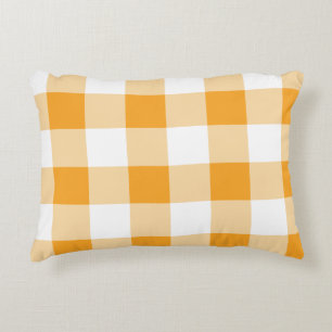 Yellow Gingham Pattern Dekokissen