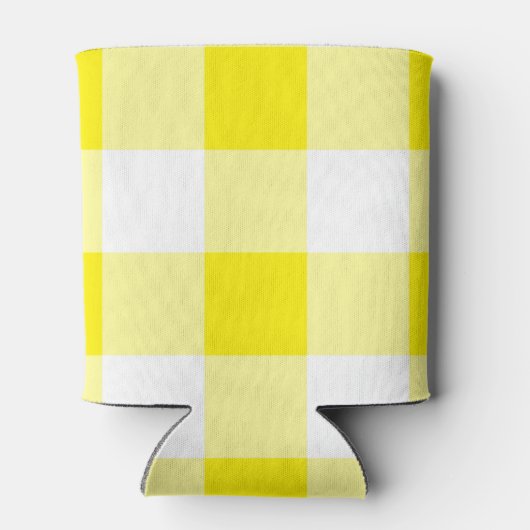 Yellow Gingham Pattern Dosenkühler (Rückseite)