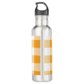 Yellow Gingham Pattern Edelstahlflasche (Rückseite)