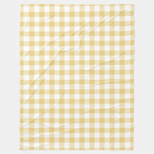 Yellow Gingham Pattern Fleecedecke (Vorderseite)