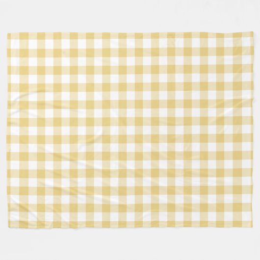 Yellow Gingham Pattern Fleecedecke (Vorderseite (Horizontal))
