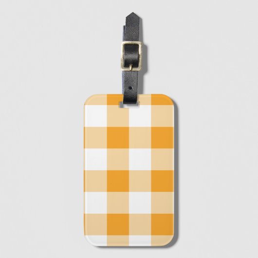Yellow Gingham Pattern Gepäckanhänger (Vorderseite Vertikal)