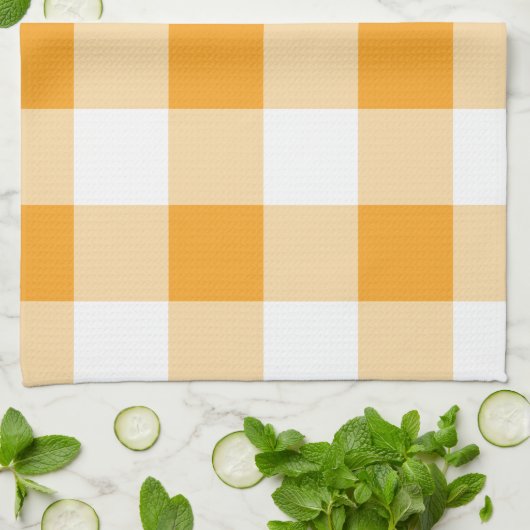 Yellow Gingham Pattern Geschirrtuch (Gefaltet)