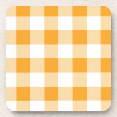 Yellow Gingham Pattern Getränkeuntersetzer (Vorderseite)