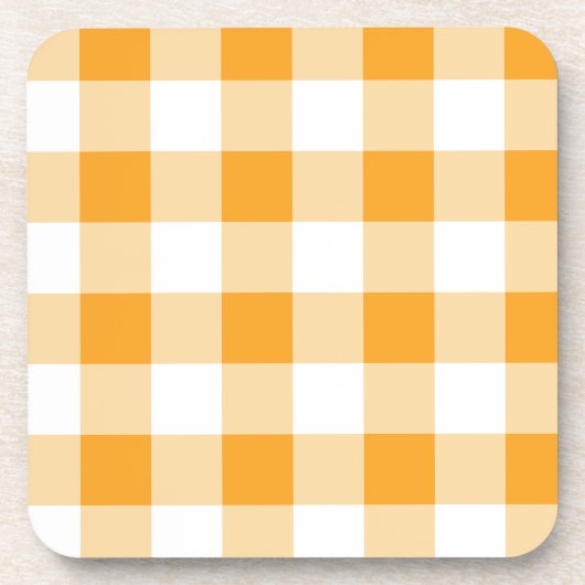 Yellow Gingham Pattern Getränkeuntersetzer (Vorderseite)