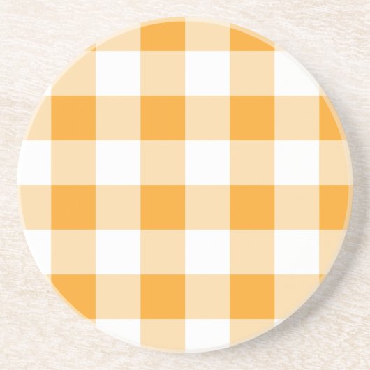 Yellow Gingham Pattern Getränkeuntersetzer (Vorne)