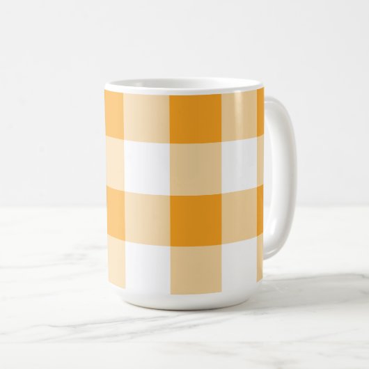 Yellow Gingham Pattern Kaffeetasse (VorderseiteRechts)
