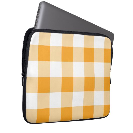 Yellow Gingham Pattern Laptopschutzhülle (Vorne Rechts)