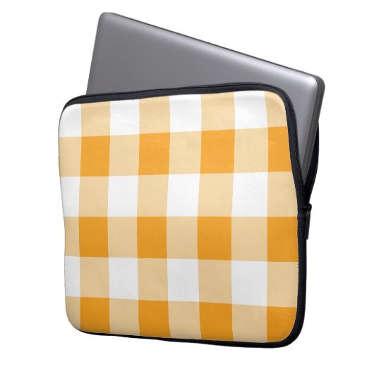 Yellow Gingham Pattern Laptopschutzhülle (Vorderseite Links)