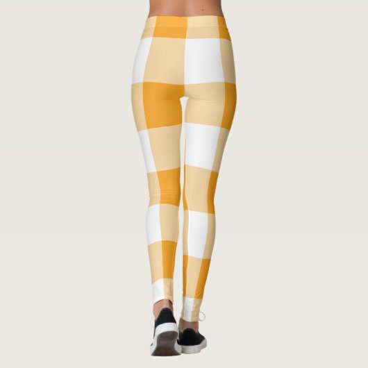 Yellow Gingham Pattern Leggings (Rückseite)