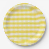 Yellow Gingham Pattern Pappteller (Vorderseite)
