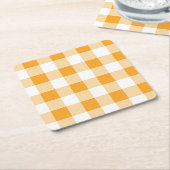 Yellow Gingham Pattern Rechteckiger Pappuntersetzer (angewinkelt)