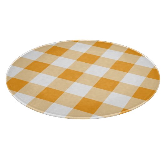 Yellow Gingham Pattern Schneidebrett (Ecke)