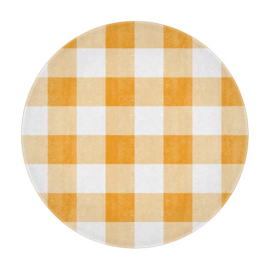 Yellow Gingham Pattern Schneidebrett (Vorderseite)