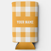 Yellow Gingham Pattern Selters Dosenkühler (Vorderseite)