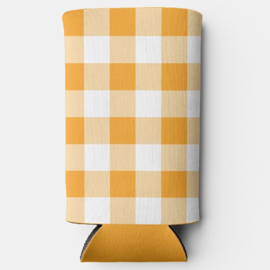 Yellow Gingham Pattern Selters Dosenkühler (Vorderseite)
