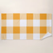 Yellow Gingham Pattern Strandtuch (Vorderseite)