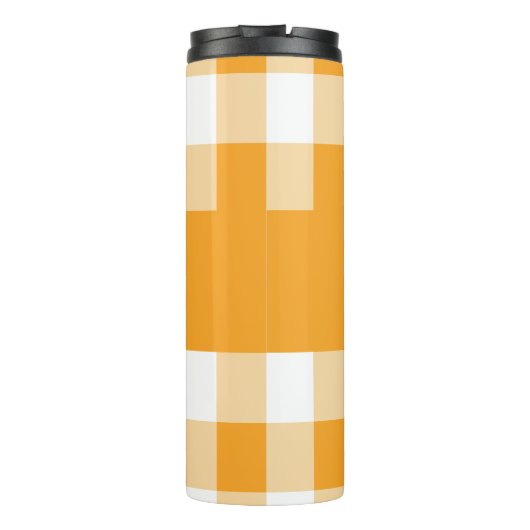 Yellow Gingham Pattern Thermosbecher (Rückseite)