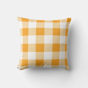 Yellow Gingham Pattern Throw Kissen