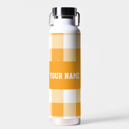 Yellow Gingham Pattern Trinkflasche