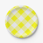 Yellow Gingham Retro Spektakuläre Alte Schule Pappteller (Vorderseite)