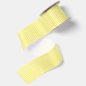 Yellow Gingham Satin Ribbon Satinband (Rückseite)