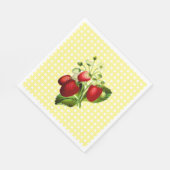 Yellow Gingham & Strawberries Lunch Paper Napkin Serviette (Ecke)