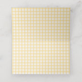 Yellow Gingham Wedding Folded Platzkarte (Innenseite Aufgefaltet)